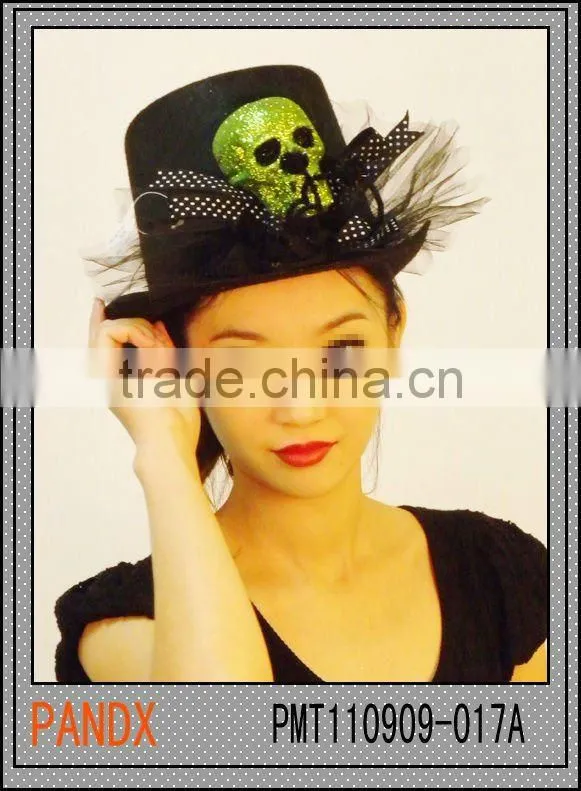 Fashion and Magic black top hat with glittered rose and snake