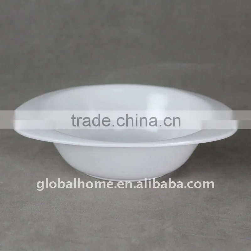 Oval white kid's melamine bowl