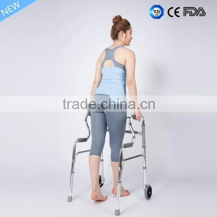 CE FDA approved aluminum foldable walking frame elderly rollator walker