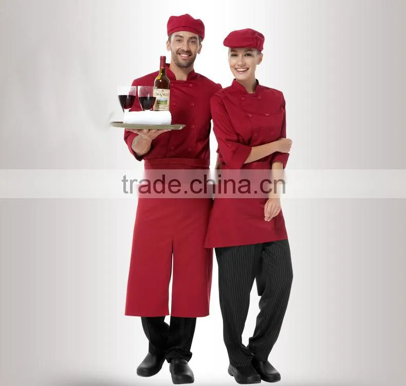 polyester plain black bartender uniform aprons