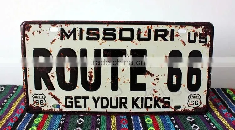 distress retro car license plate
