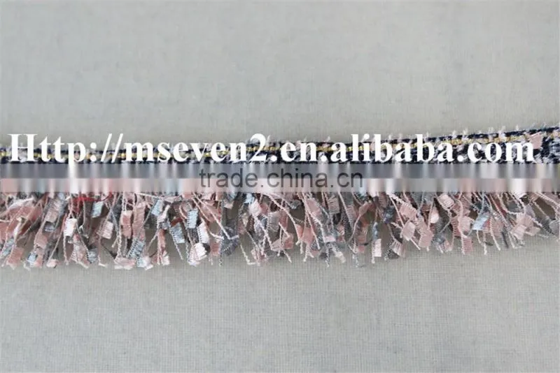 fashion color tassel fringe lace trim polyester tassel fabric embroidery lace