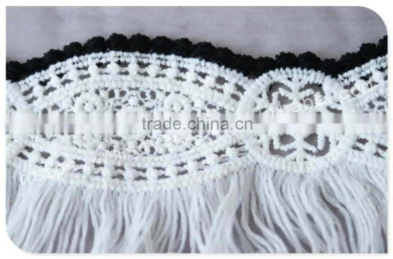 Hot selling 6.8cm width polyester water soluble trim fringe for garment