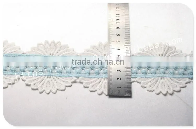 Hot selling 7cm width 2 colors embroidery trims for curtains wholesale