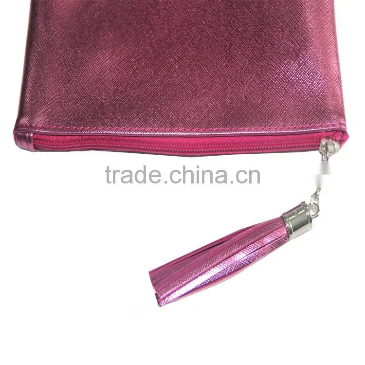 Women's Fashion PU bling pink Cosmetic Organizer Bag Waterproof with handle