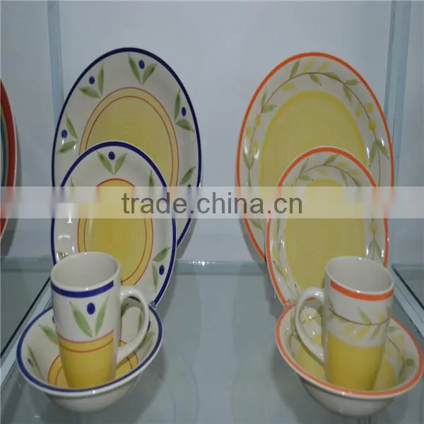 colorful stripe dinner set,hand painted dinner set,unique dinner sets