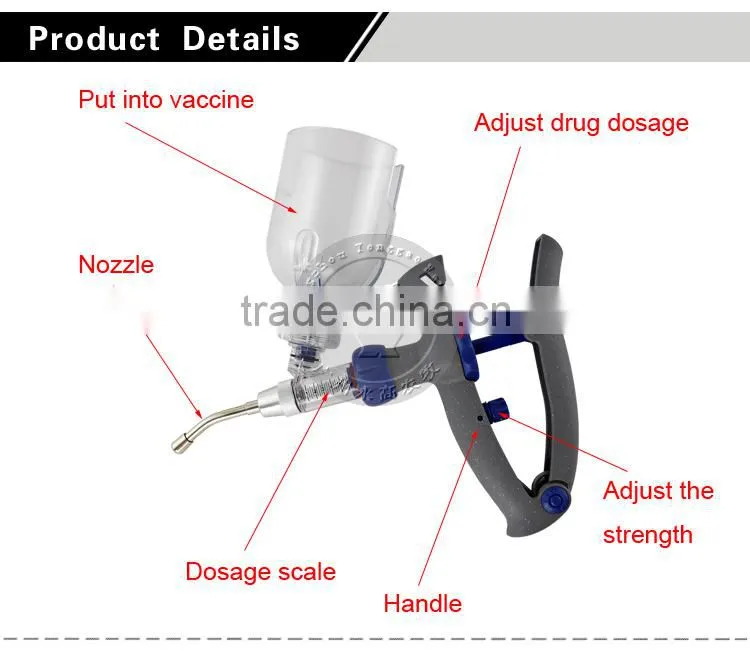 Veterinary vaccinators for livestock plastic animal syringe animal vaccinators