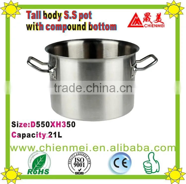 Highly innovative 04 style Commercial Stainless Steel Soup & stock pots with compound bottom (sandwich) sand finished