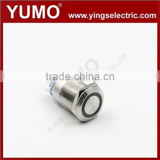 ABS19S-P22-E metal push button 19mm 12VDC momentary metal push button