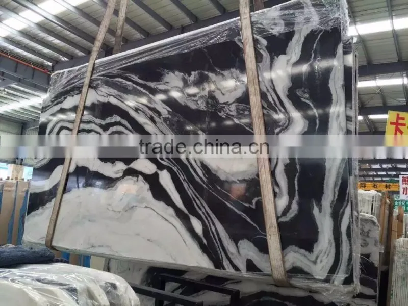 Chinese panda white marble polished tile