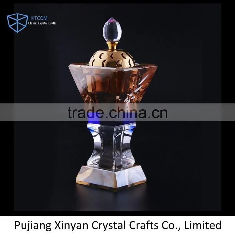 China made Luxurious brand golden crystal censer thurible