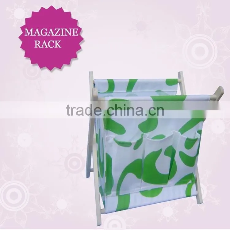 Hot selling wooden magazine race display basket timber, paulownia wood magazine rack