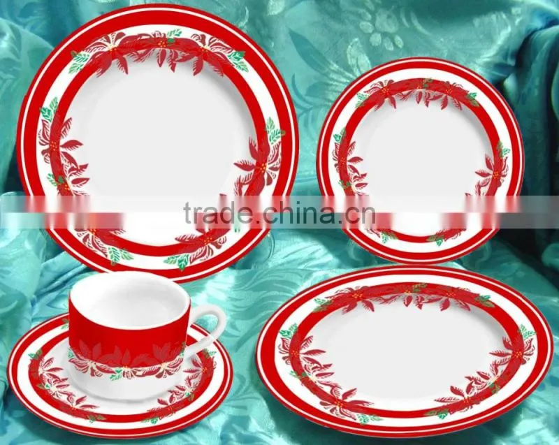 new printing 20pcs ceramic dinner set with decal