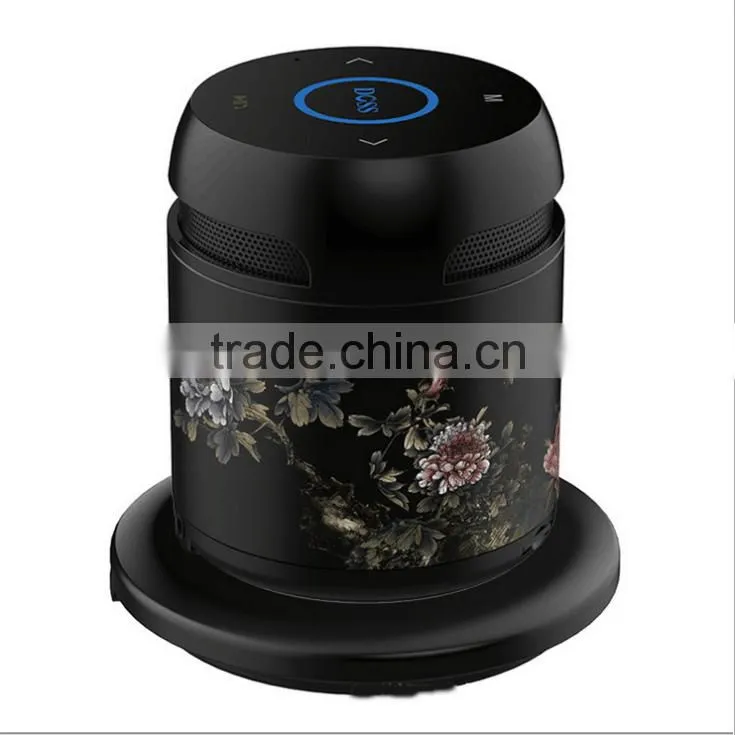 Newest Arrival Ceramic Design Portable Bluetooth Speaker With QI Wireless Charger Bottom/TFCard/Remote Control Bluetooth Speaker