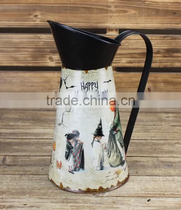 2015 paper decal metal Halloween decoration jug made in china
