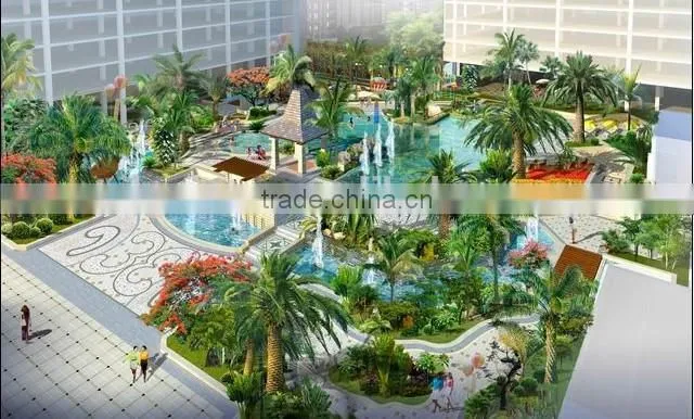 Home garden edging decorative 5ft to 16ft Height outdoor artificial green plastic palm trees EDS06 0815