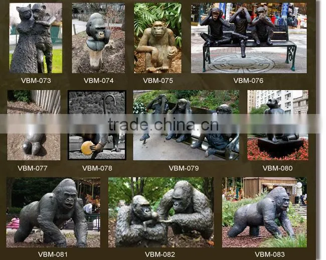 High quality large bronze gorilla sculpture