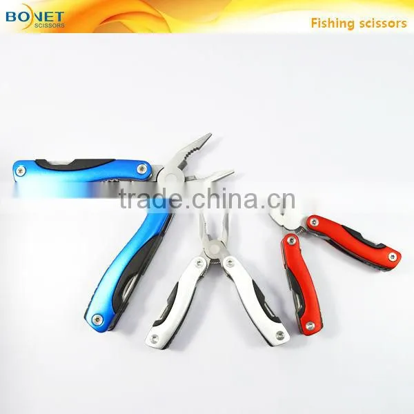 SFI0003B FDA qualified multi purpose Stainless steel folding fly fishing pliers scissor