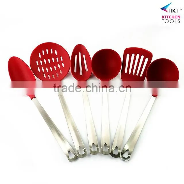 Kitchenware Stainless Steel Kitchen Utensils 6 Pieces nylon Cooking Utensils