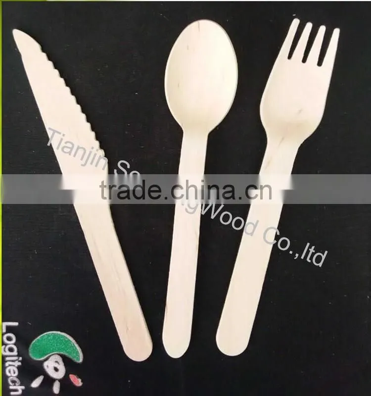 hot selling eco-friendly birch wood forks knife spoon