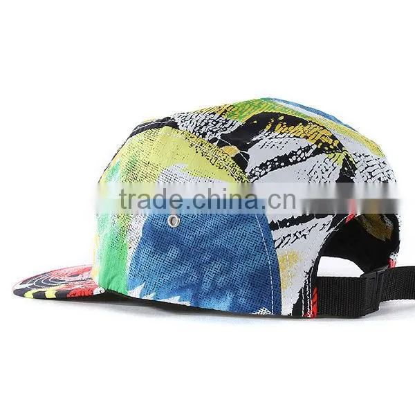 Fashion 5 panel hat no minimum custom colorful 5 panel flat brim hat
