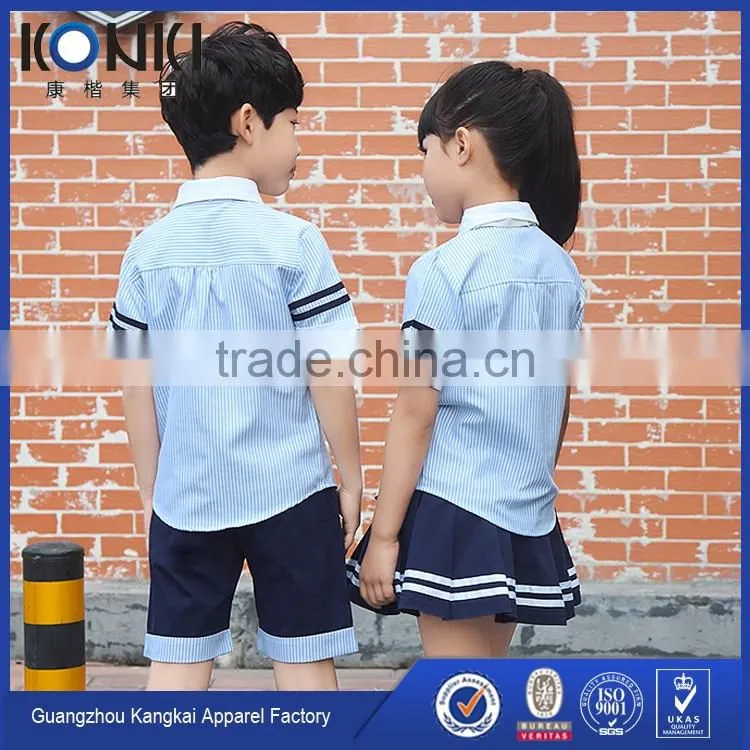 Primary school uniform custom design kids school uniforms wholesale by apparel China factory