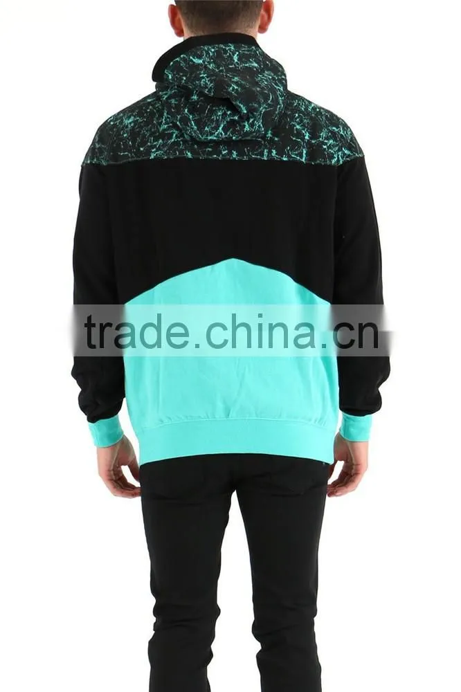 100% cotton pocket sport custom men hoodie two tone hoodies