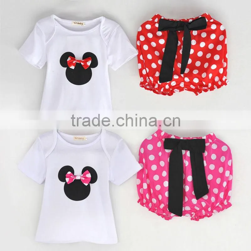 fashion minne mouse head carton baby girls boutique clothing sets baby gorgeous outfits