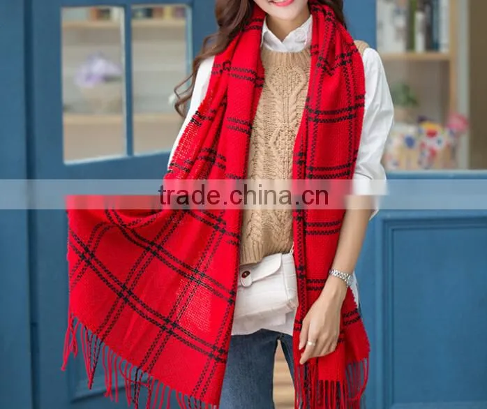 top sales black and red plaid scarf plaid pashmina shawl scarf