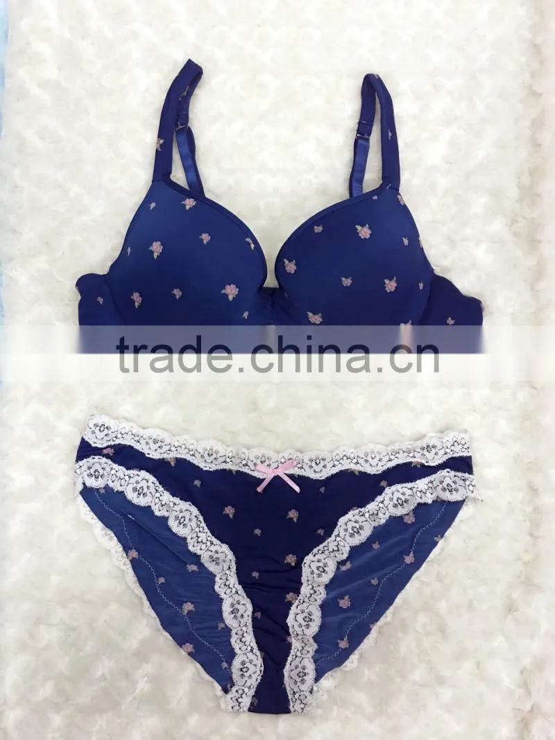 2017 Women fashion underwear fancy print bra OEM service