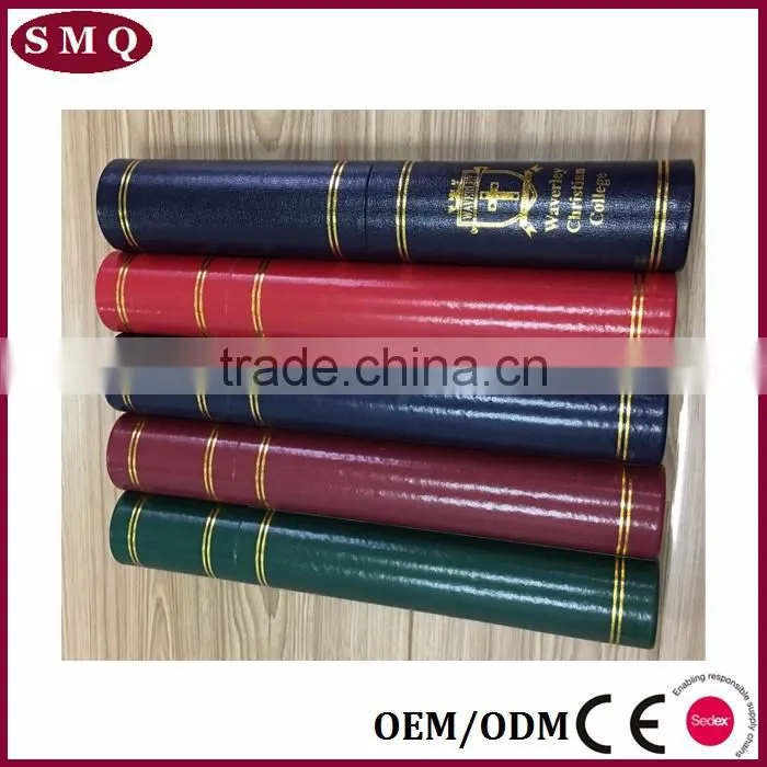 2017 custom Nigeria diploma tube holder leather for school