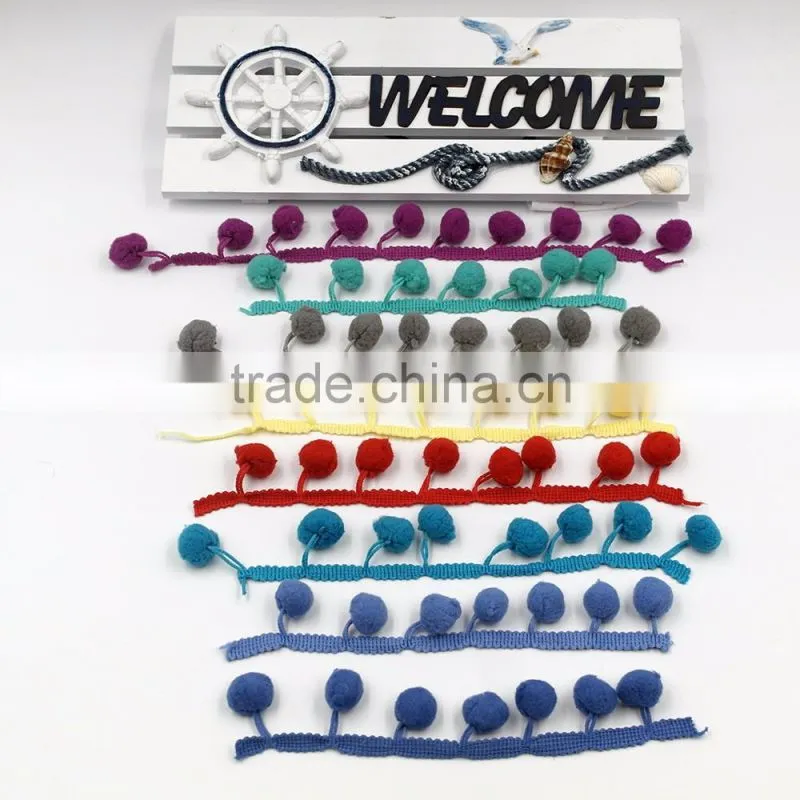 Stock Colorful Women's Girl's Apparel Accessories Pom Pom Ball Trimming