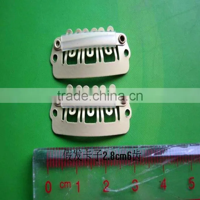 korean hair extension snap clips, 9 teeth toupee clips,wig clips comb