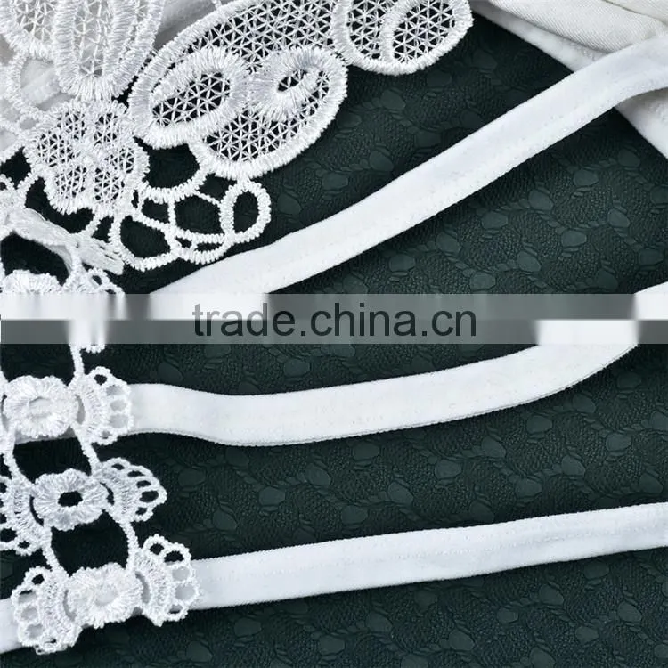 Fashion design cozy embroidery lace back sexy women underwear sports bra without steel ring