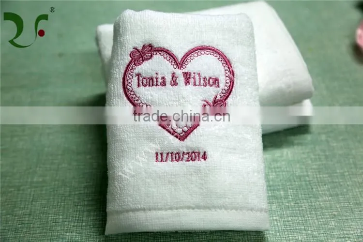 100% cotton wedding embroidery logo gift towel