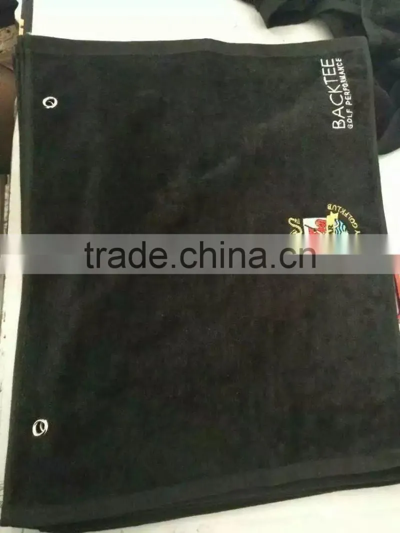 100% cotton customized tri-fold terry velour golf towels