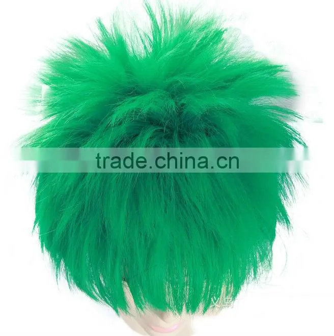 2014 World Cup Fan Wigs in Rio de Janeiro,Brazilian Full Lace Wig,Cosplay Short Wig for Hip Hop and Punk Guys Wig from Dubaa