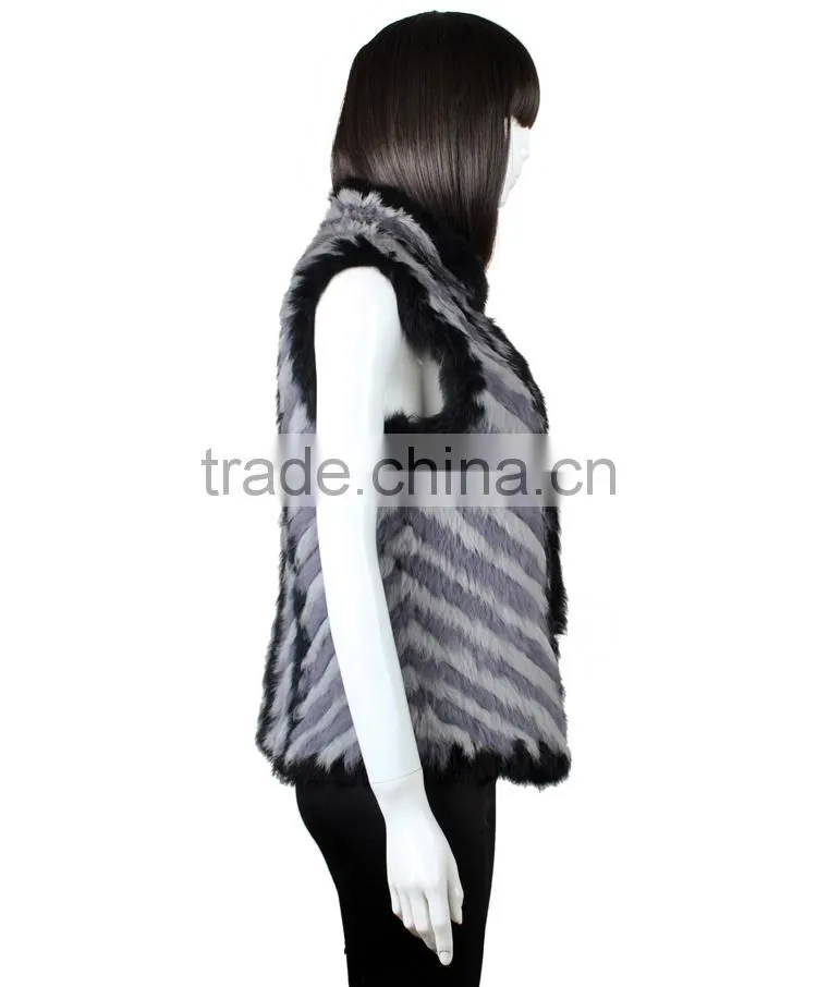 China Factory Wholesale YR570 Wholesale and Retail China Supply Hand Knit Rabbit Fur Wear Vests