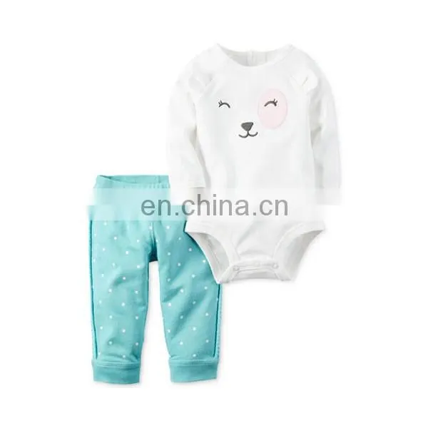 Hottest Baby Girls Bodysuit & Dot-Print Pants Set clothings