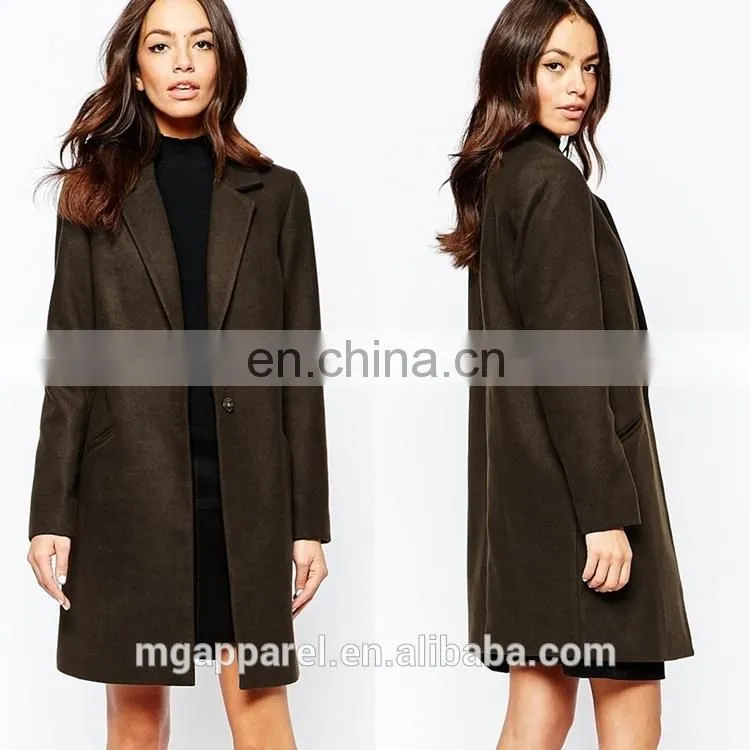 Cheap wholesale fashion coat woman winter clothes notch lapel long winter coat