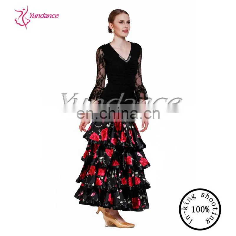 AB023 Dance practice fuffly waves flamenco dress