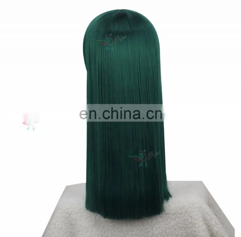 Styler Brand dark green wig front synthetic fiber cosplay wig with low price