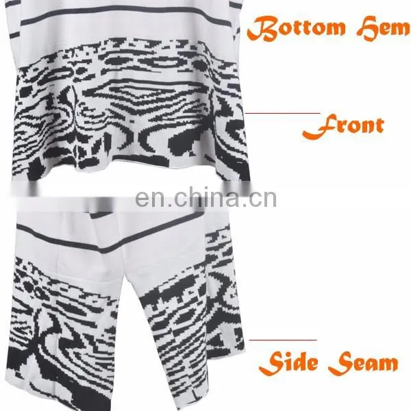 White High Quality Spring Fashion Stripe Fish Women Sweater Wide Bats Sleeve Long Pullover