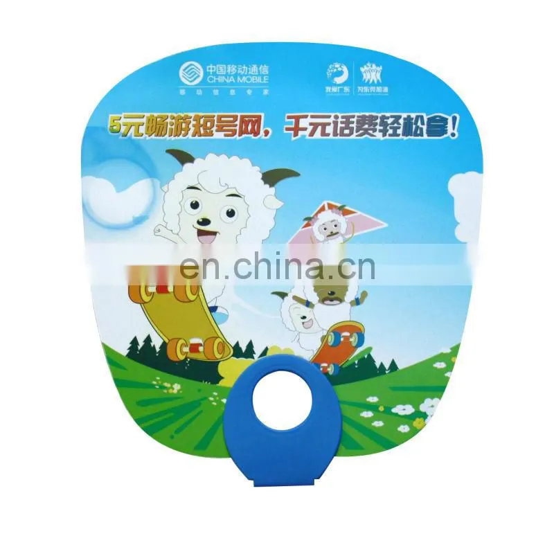 custom blank white wrinkled handheld plastic folding fan