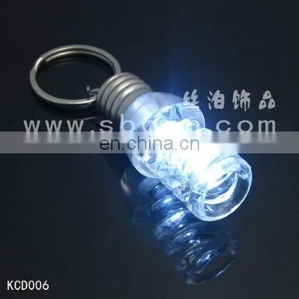 Mini LED Rainbow Colorful Flash light Bulb Keychain