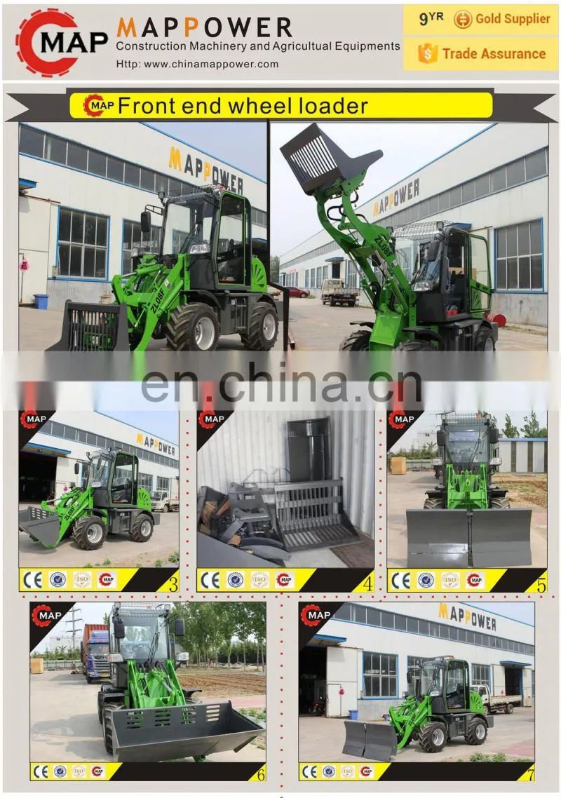 ZL08F, mini wheel loader, front end wheel loader