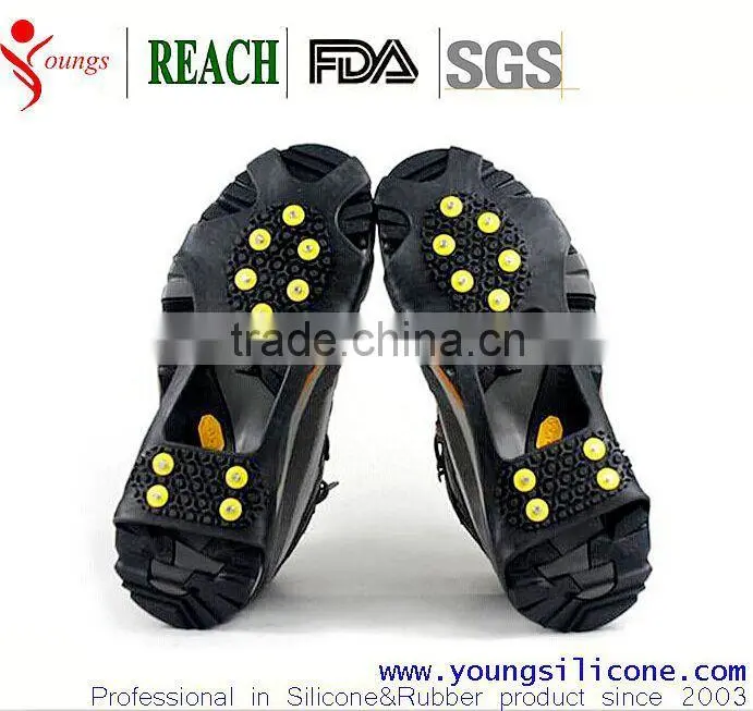 Hot sale factory price natural rubber slip resistant rubber sole shoe ice cleats grips rubber shoes cover anti-slip ice cleats