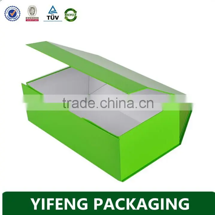 China mnufaturer hot stmping printing cardboard magnetic green folding box