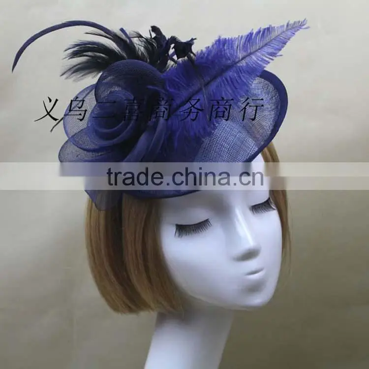 New Coming Sinamay Base Hairband Fascinator Hat For Wedding