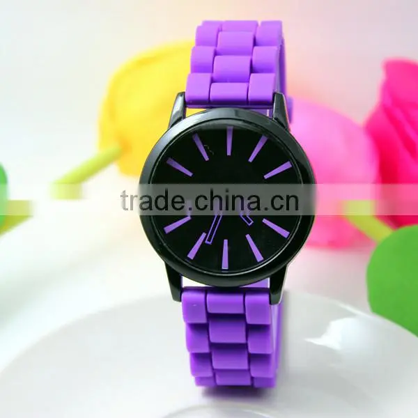 fashion silicone jelly candy wrist watch 2014